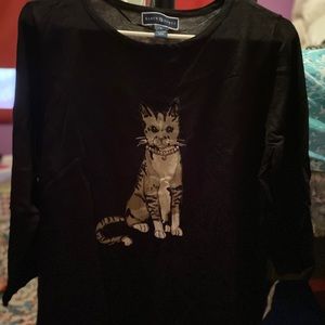 Karen Scott Cat Sweater Ladies Large